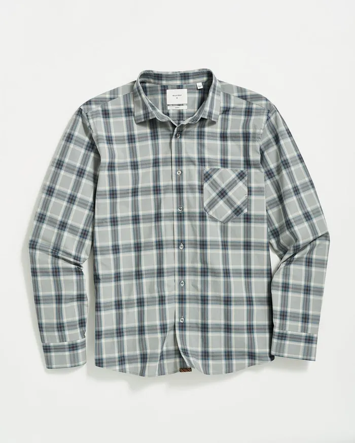Shirting Men Billy Reid Plaid John T Shirt Greyblue