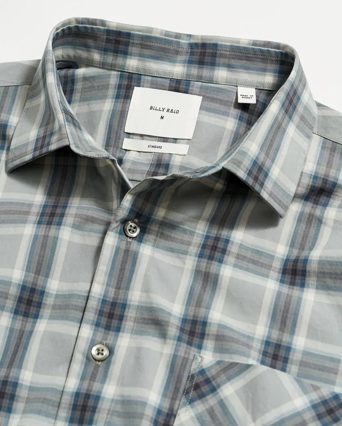Shirting Men Billy Reid Plaid John T Shirt Greyblue