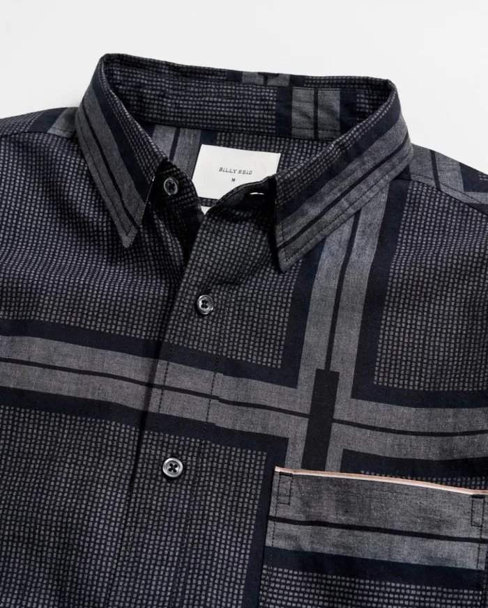 Shirting Men Billy Reid Textured Plaid Msl 1pocket Shirt Blackdark Brown