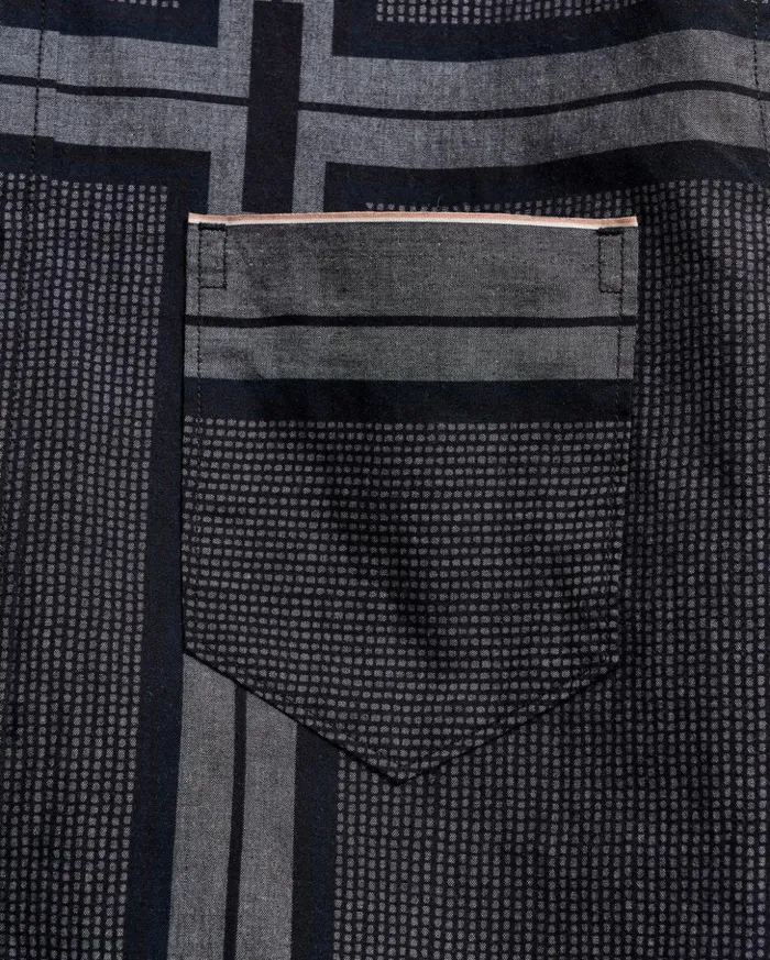 Shirting Men Billy Reid Textured Plaid Msl 1pocket Shirt Blackdark Brown