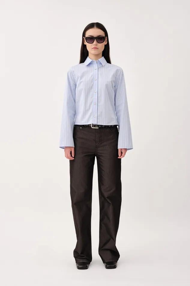 Shirts and Blouses Fernanda Shirt Blue Tripe 8211 Wonhundred Women