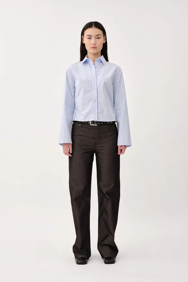 Shirts and Blouses Fernanda Shirt Blue Tripe 8211 Wonhundred Women