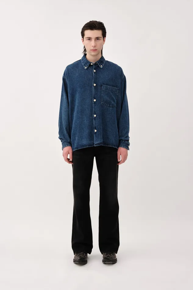Shirts Maza Tencel Mid Blue 8211 Wonhundred Men