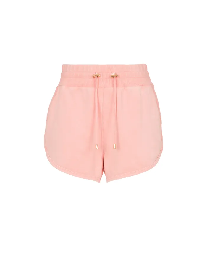 Shorts With Vintage Embroidery Pink Women Balmain Trousers And Shorts