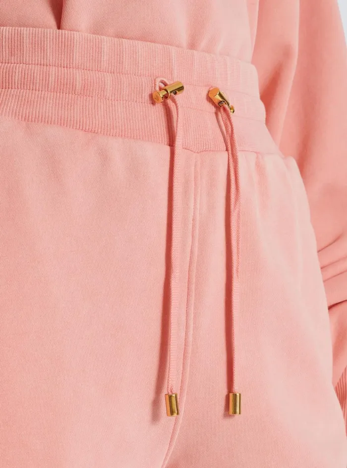 Shorts With Vintage Embroidery Pink Women Balmain Trousers And Shorts