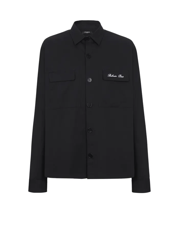 Signature Overshirt Black Men Balmain Shirts And Polos