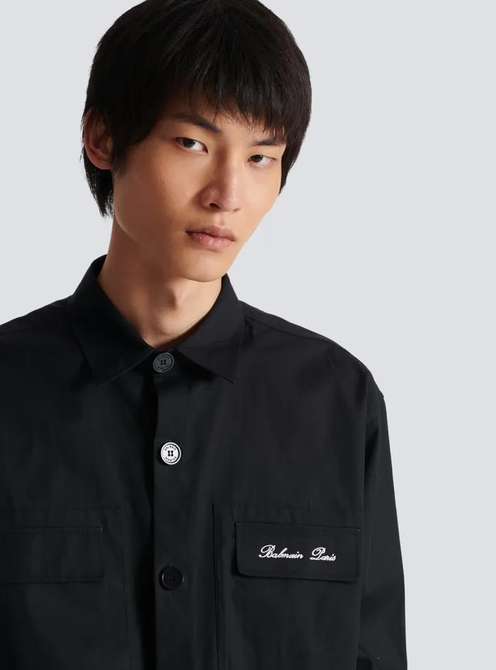 Signature Overshirt Black Men Balmain Shirts And Polos