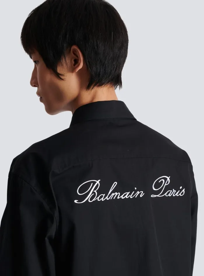 Signature Overshirt Black Men Balmain Shirts And Polos