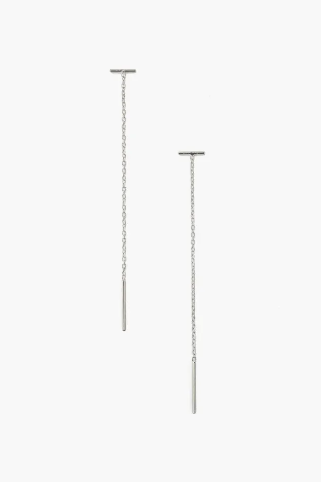 Silver Bar Chain Thread Earrings Women Chan Luu Earrings