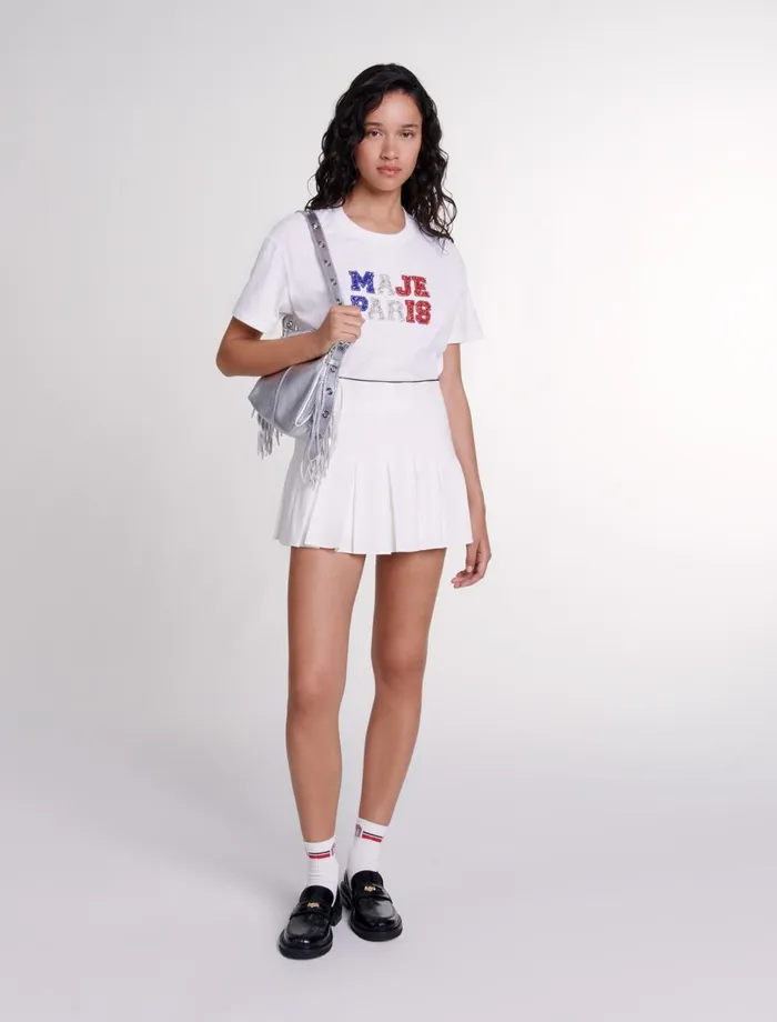 Skirts and Shorts Women Maje Short Pleated Skort White
