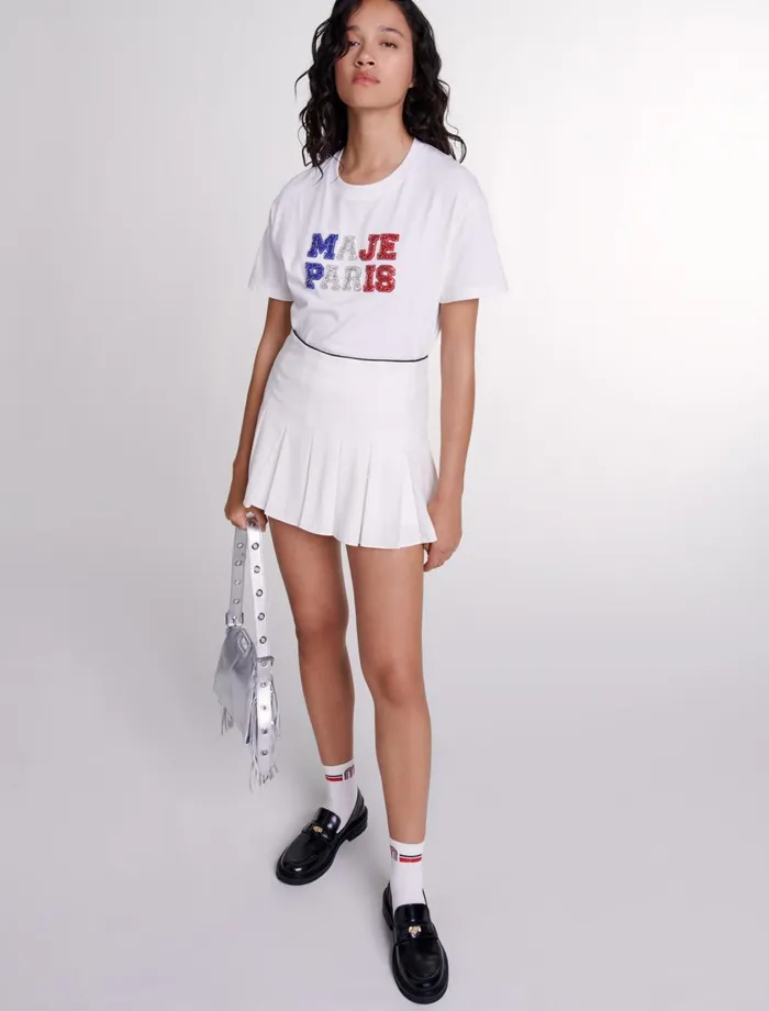 Skirts and Shorts Women Maje Short Pleated Skort White