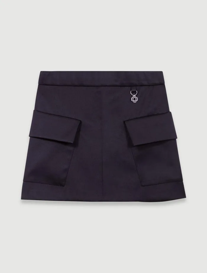 Skirts and Shorts Women Maje Short Satin Skirt Black