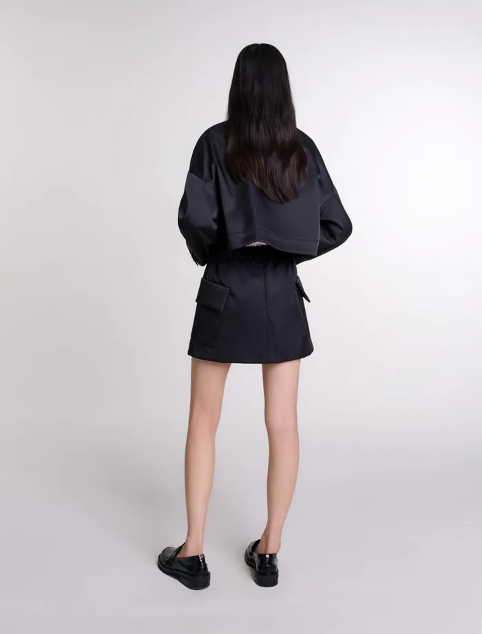 Skirts and Shorts Women Maje Short Satin Skirt Black