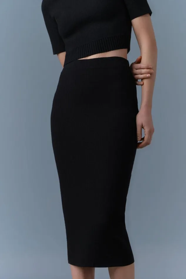 Skirts Women Mackage WYNONA Stretch Viscose Pencil Skirt Black
