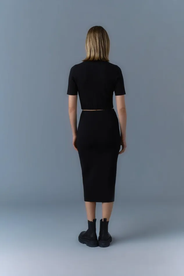 Skirts Women Mackage WYNONA Stretch Viscose Pencil Skirt Black