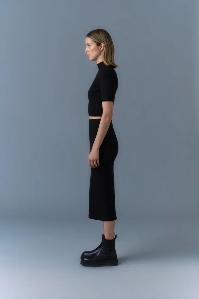 Skirts Women Mackage WYNONA Stretch Viscose Pencil Skirt Black