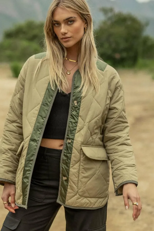 Skylar Quilted Coat Olive Women Bohme Outerwear