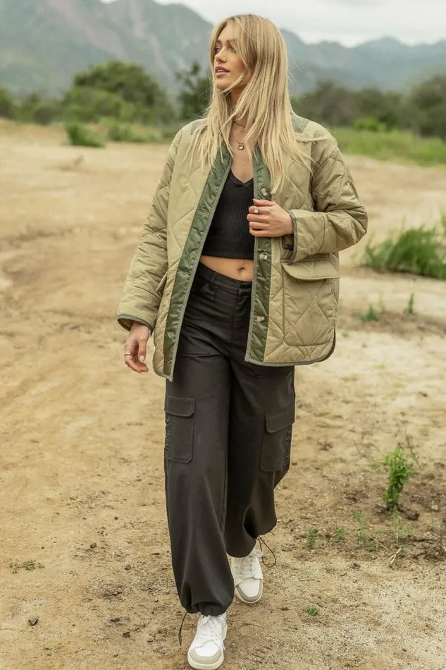 Skylar Quilted Coat Olive Women Bohme Outerwear