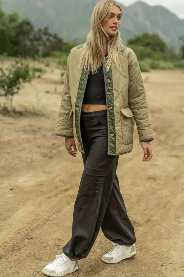 Skylar Quilted Coat Olive Women Bohme Outerwear