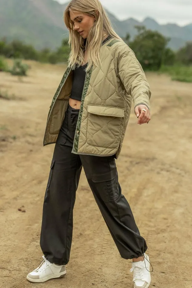 Skylar Quilted Coat Olive Women Bohme Outerwear