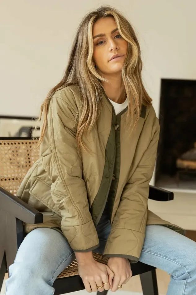 Skylar Quilted Coat Olive Women Bohme Outerwear