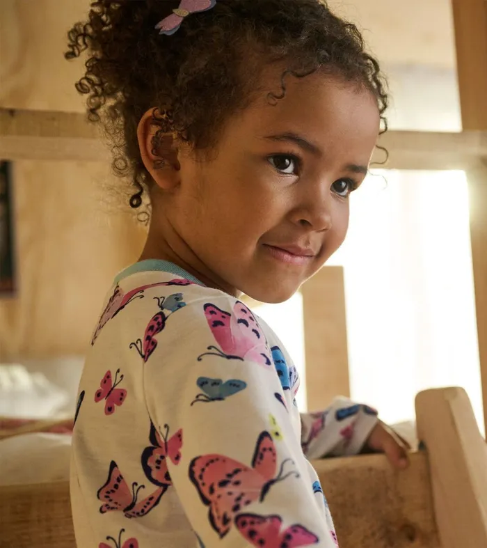 Sleepwear Girls Hatley Girls Big Butterflies Long Sleeve Nightgown