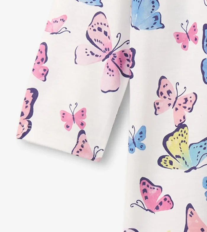 Sleepwear Girls Hatley Girls Big Butterflies Long Sleeve Nightgown