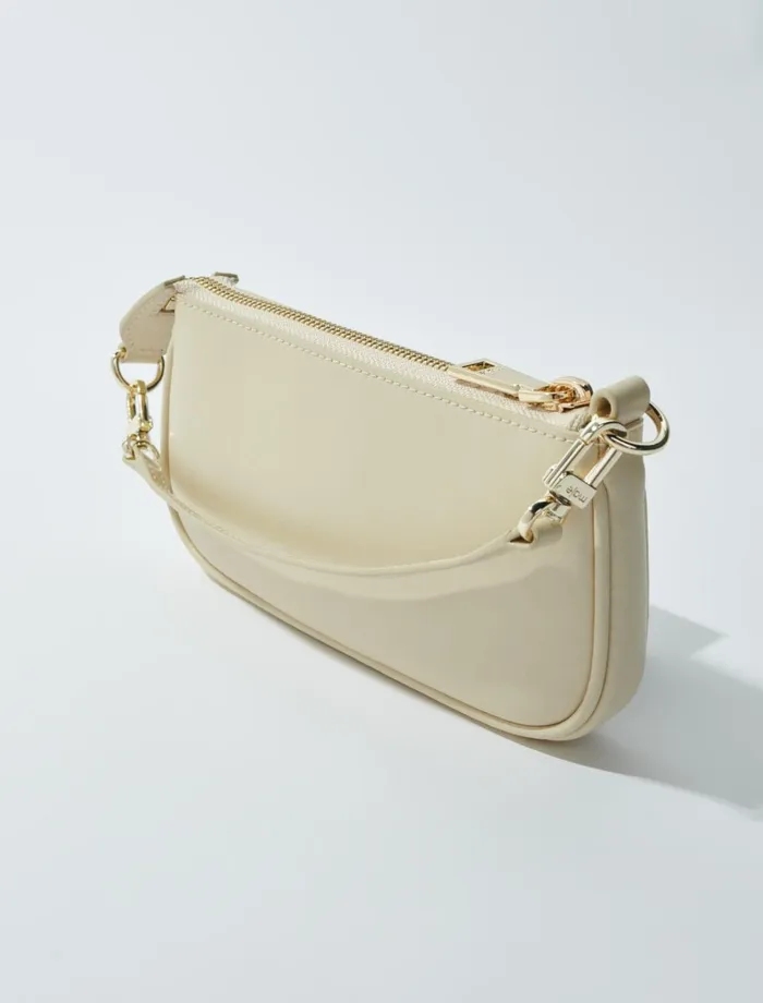 Small Leather Goods Women Maje Small Leather Clutch Bag Ecru