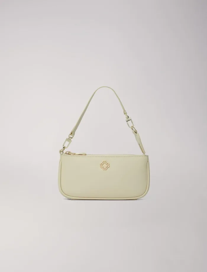 Small Leather Goods Women Maje Small Leather Clutch Bag Ecru