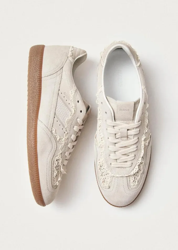 Sneakers Women ALOHAS Tb490 Crochet Cream Leather Sneakers