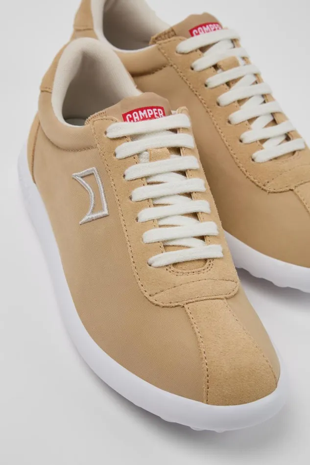 Sneakers Women Camper Pelotas XLite Beige Recycled PET And Nubuck Sneakers