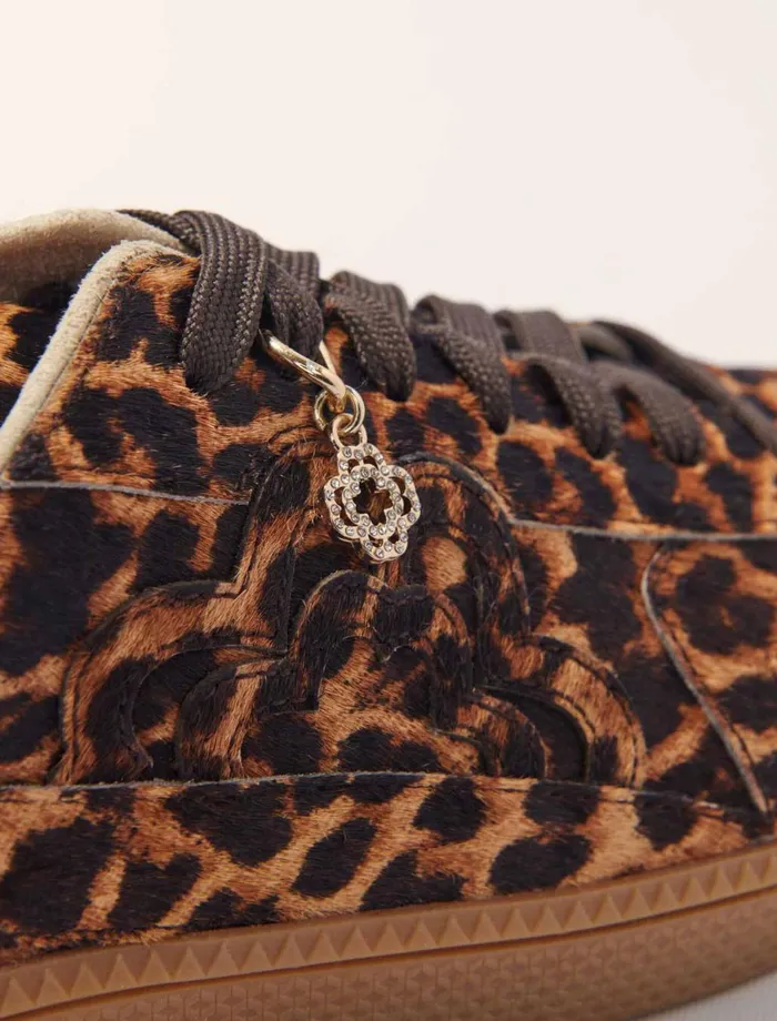 Sneakers Women Maje Leopard Print Leather Trainers Leopard Print
