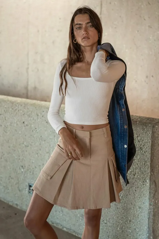 Sora Utility Skirt In Khaki Khaki Women Bohme Skirts