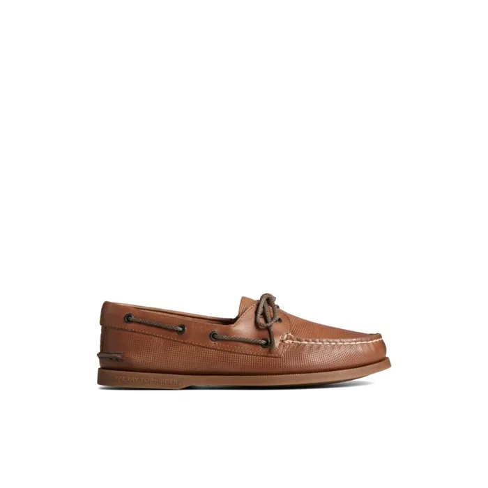 Sperry Authentic Original Deboss Leather Boat Shoe Medium Beige Men Boat Shoes