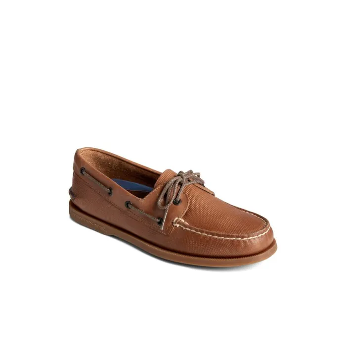 Sperry Authentic Original Deboss Leather Boat Shoe Medium Beige Men Boat Shoes