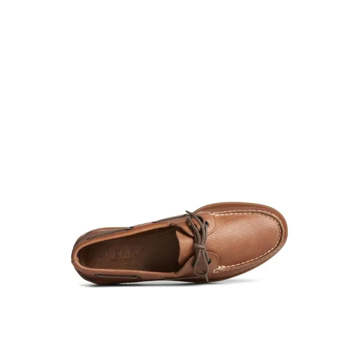 Sperry Authentic Original Deboss Leather Boat Shoe Medium Beige Men Boat Shoes