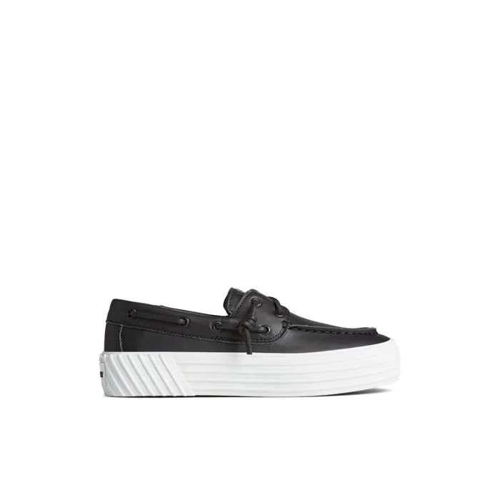 Sperry Bahama 20 Leather Platform Sneaker Black Women Sneakers