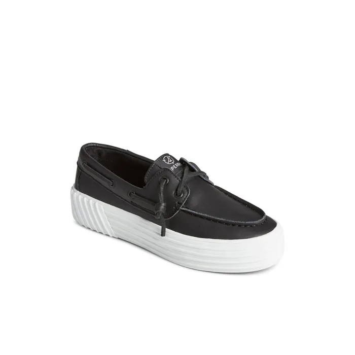 Sperry Bahama 20 Leather Platform Sneaker Black Women Sneakers