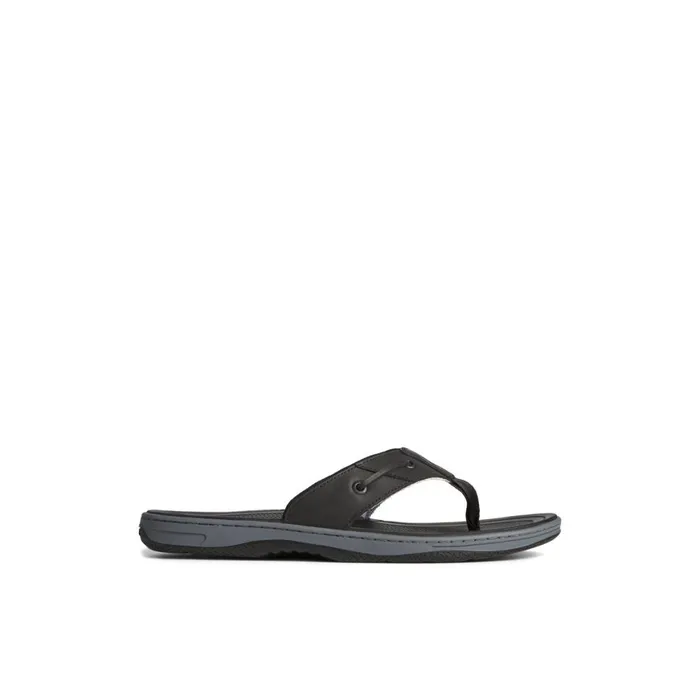 Sperry Baitfish Leather Flip Flop Black Men Sandals
