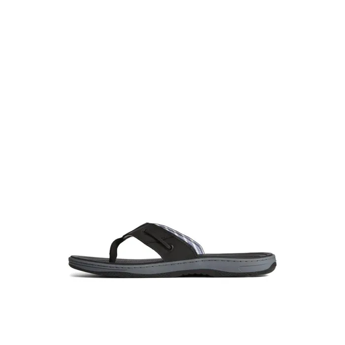 Sperry Baitfish Leather Flip Flop Black Men Sandals