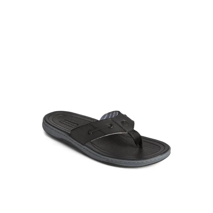 Sperry Baitfish Leather Flip Flop Black Men Sandals