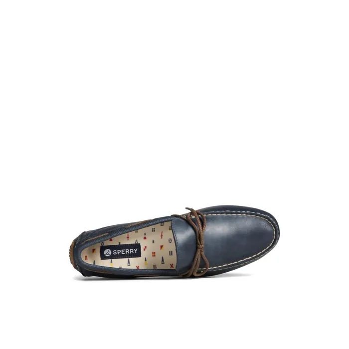 Sperry Davenport Deboss Leather 1Eye Driver Navy Men Loafers and Oxfords