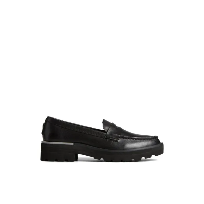 Sperry Lug Penny Loafer Black Women Oxfords and Loafers