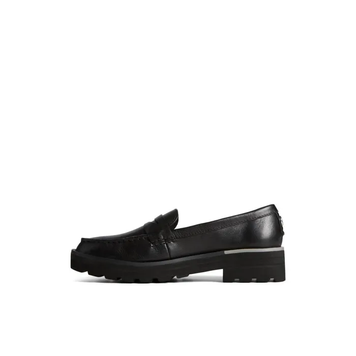 Sperry Lug Penny Loafer Black Women Oxfords and Loafers