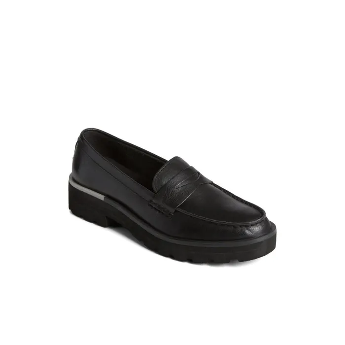 Sperry Lug Penny Loafer Black Women Oxfords and Loafers