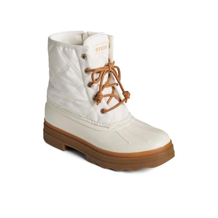 Sperry Saltwater 20 Textile Duck Boot White Women Boots
