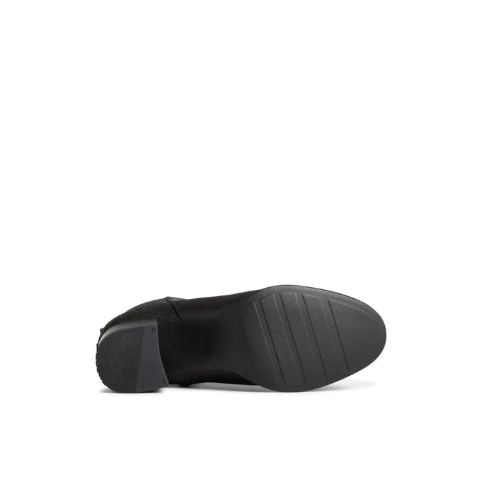 Sperry Seaport Heel Leather Boot Black Women Boots