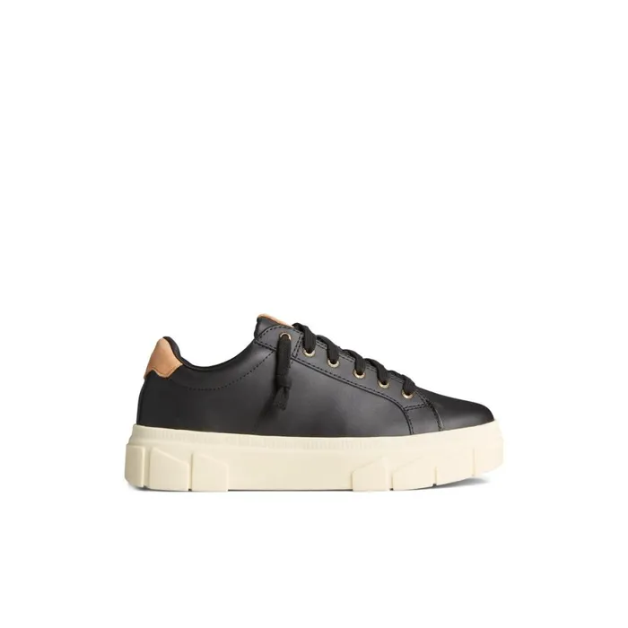 Sperry Winslow Leather Sneaker Black Women Sneakers