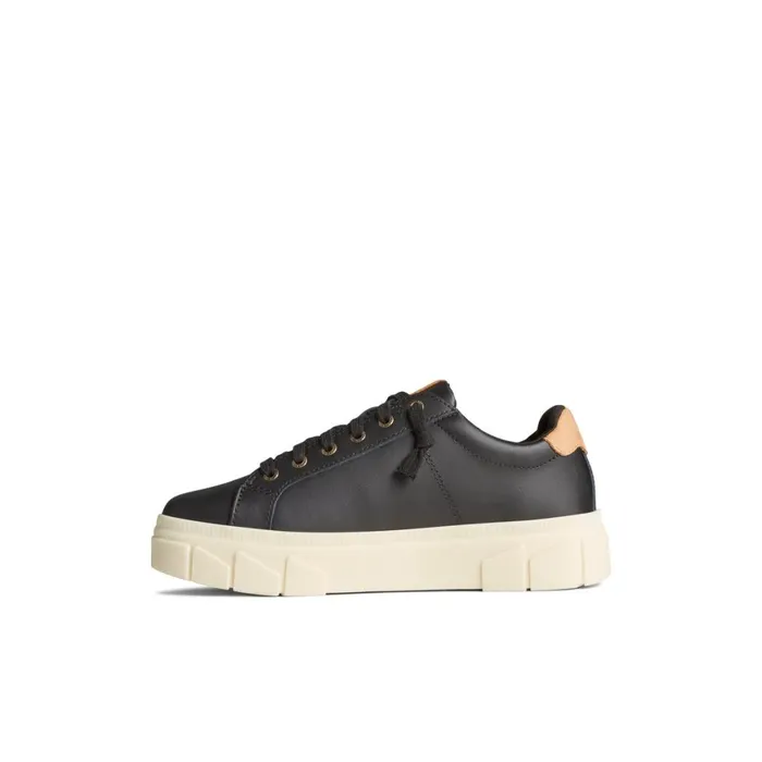 Sperry Winslow Leather Sneaker Black Women Sneakers