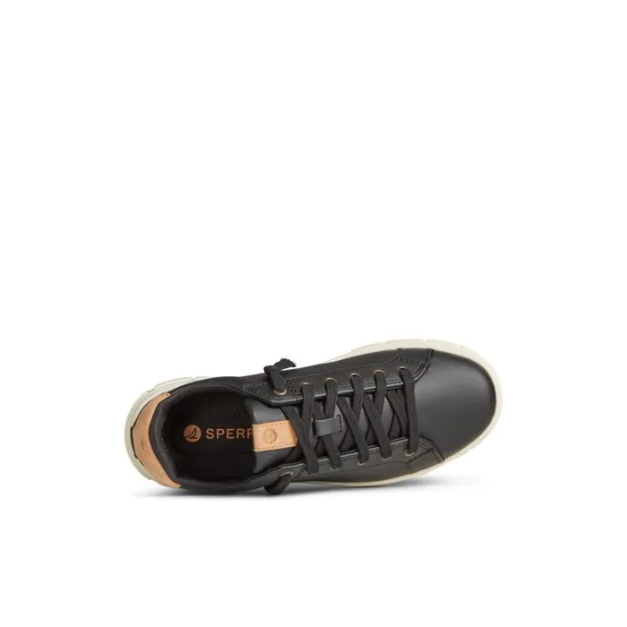 Sperry Winslow Leather Sneaker Black Women Sneakers